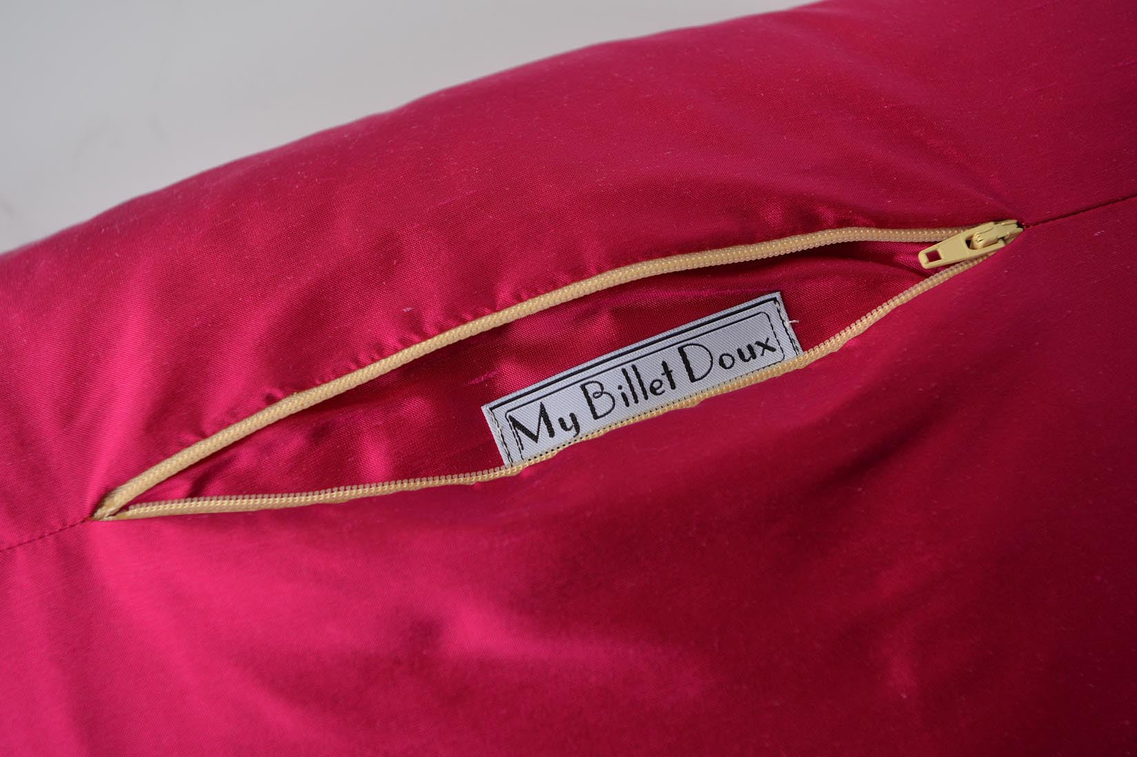 "Fragment" Hot pink silk cushion - MyBilletDoux.com