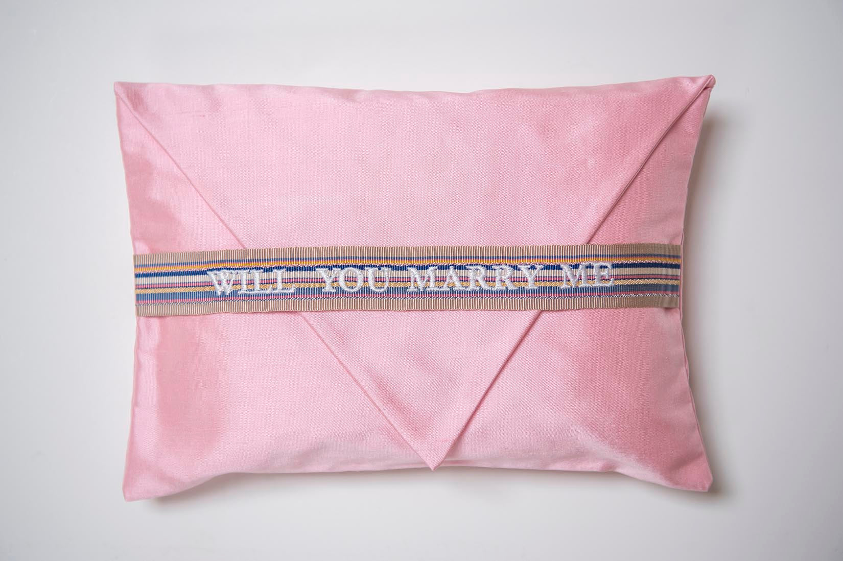 Will you marry me- candy silk envelope cushion - MyBilletDoux.com