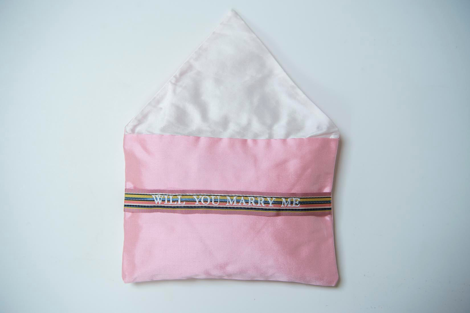 Will you marry me- candy silk envelope cushion - MyBilletDoux.com