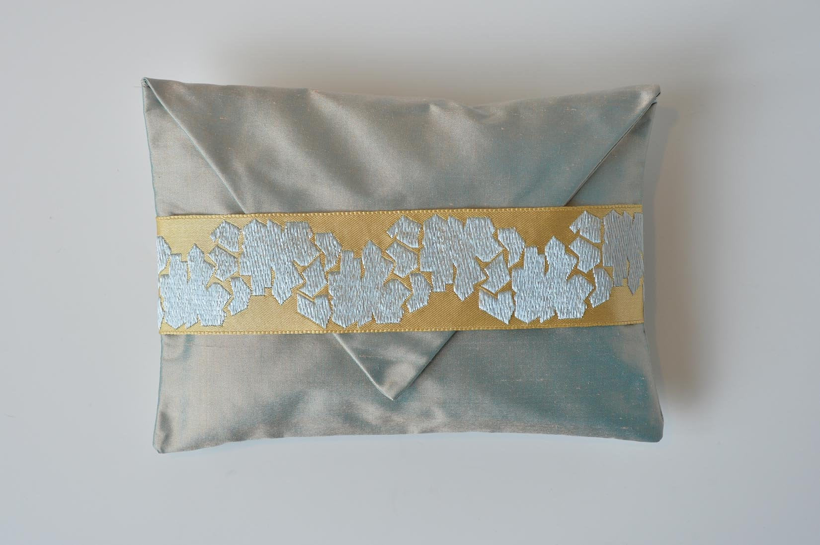 Fragment Stardust grey silk envelope cushion - MyBilletDoux.com