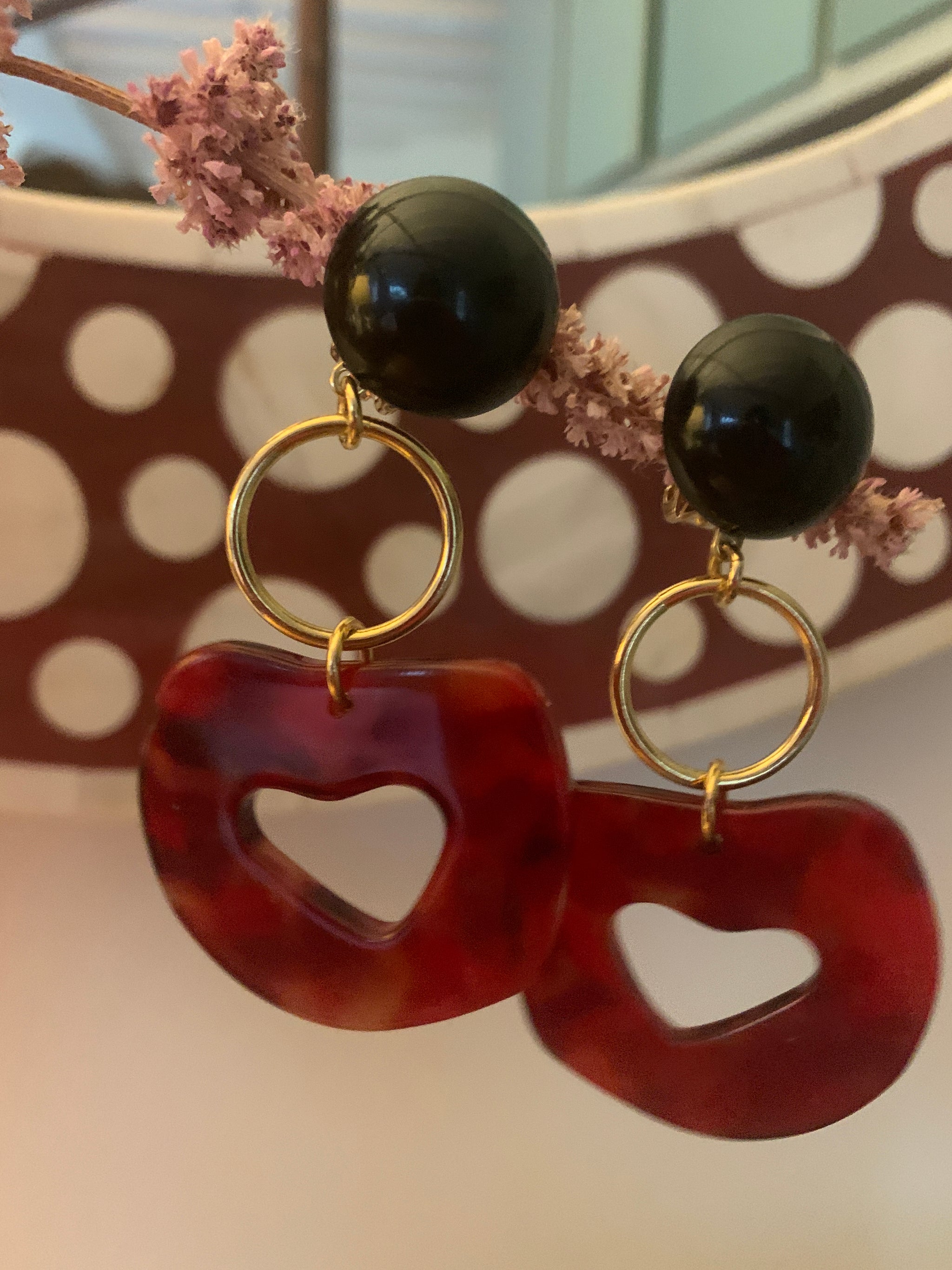 "COEUR" Heart drop earrings