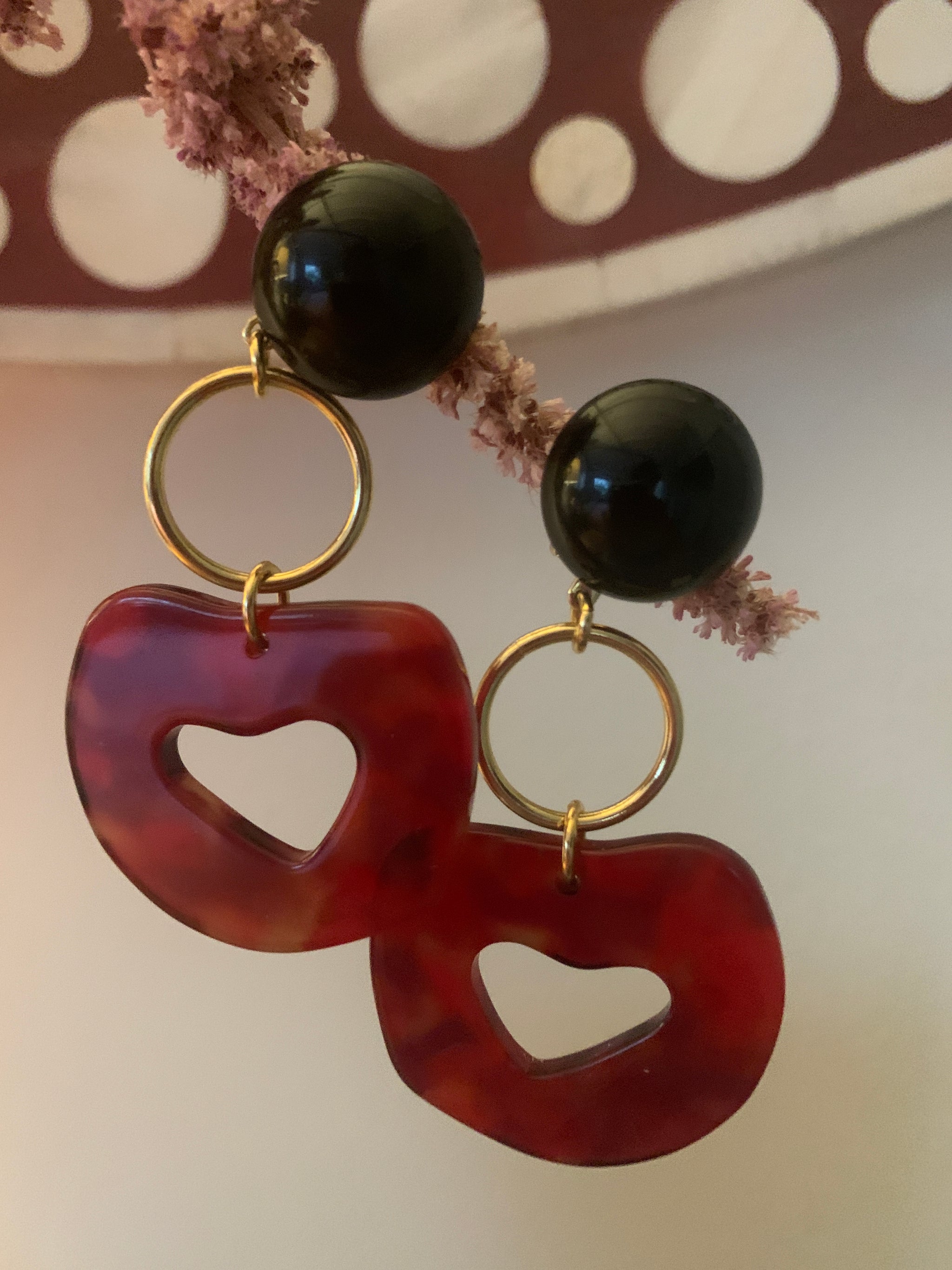 "COEUR" Heart drop earrings