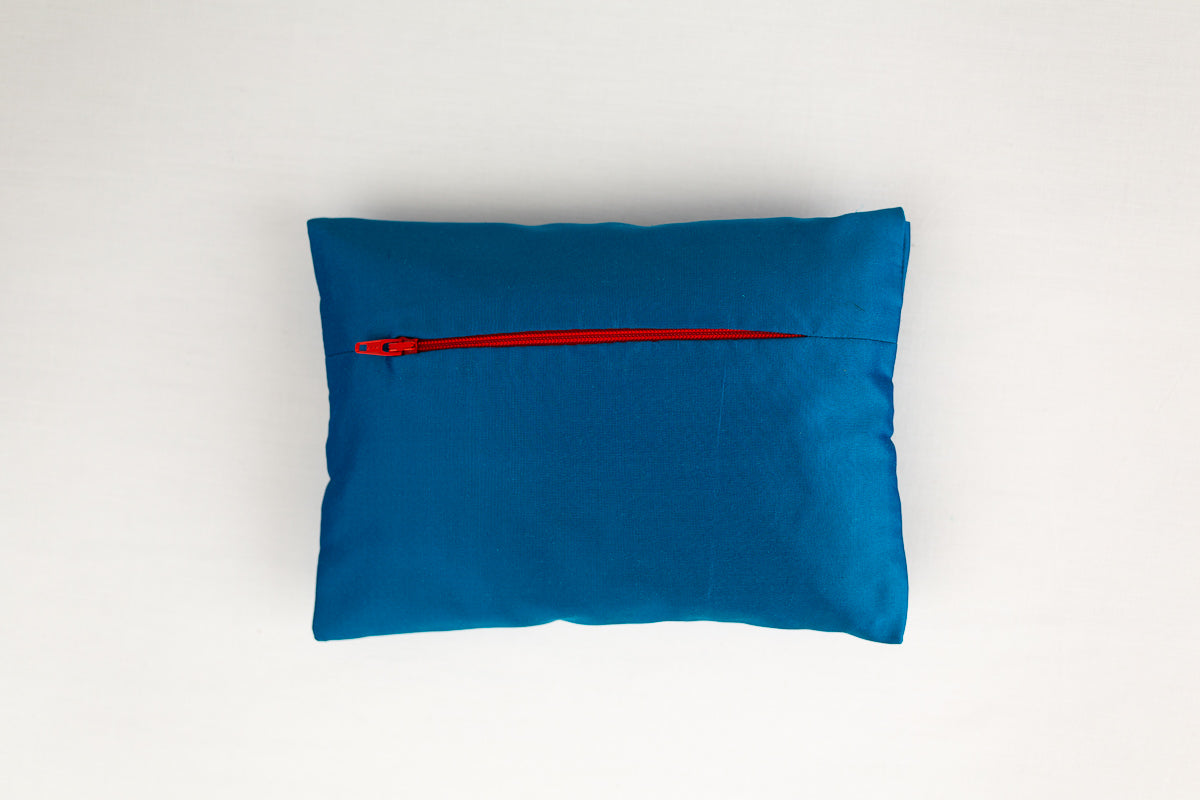 "Noel" aster blue silk envelope cushion