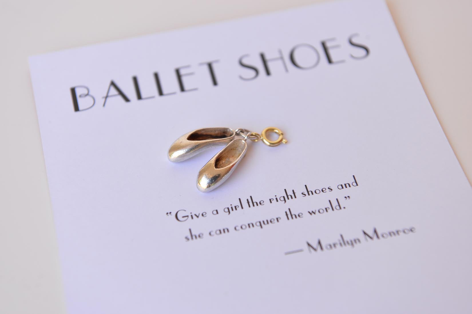 Silver ballet shoes charm - MyBilletDoux.com