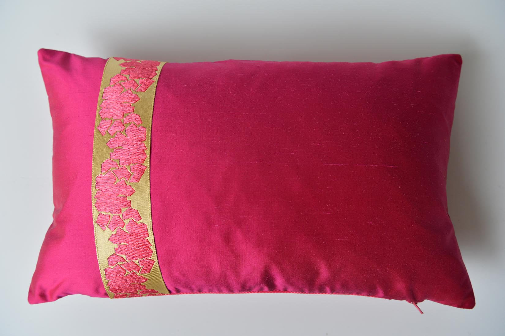 "Fragment" hot pink silk cushion - MyBilletDoux.com