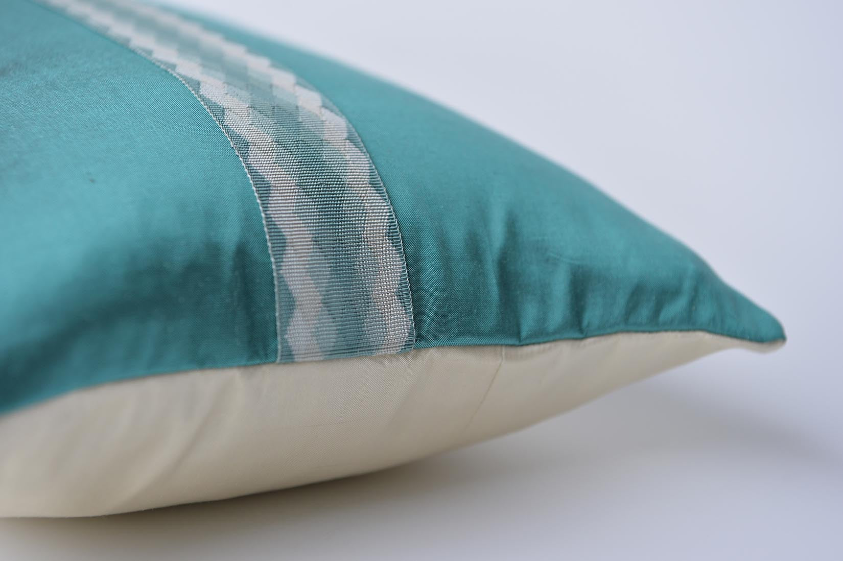 "Arlequin" Elfin blue silk cushion - MyBilletDoux.com