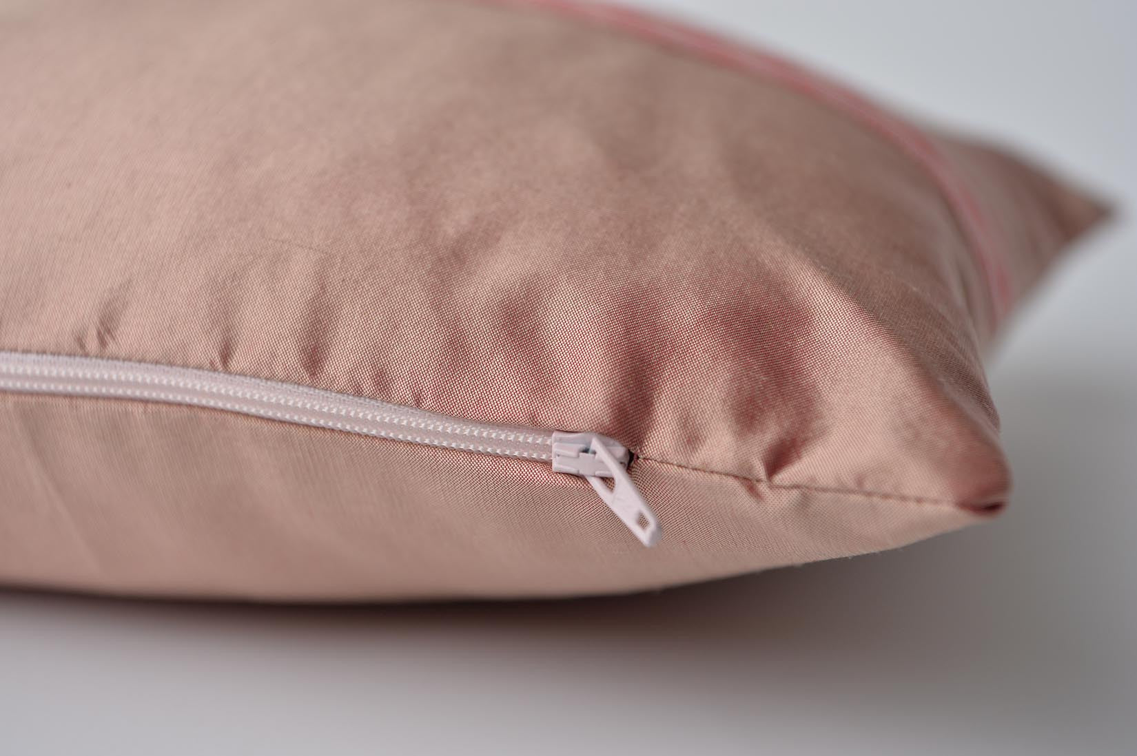 "Arlequin" Sunset pink silk cushion - MyBilletDoux.com