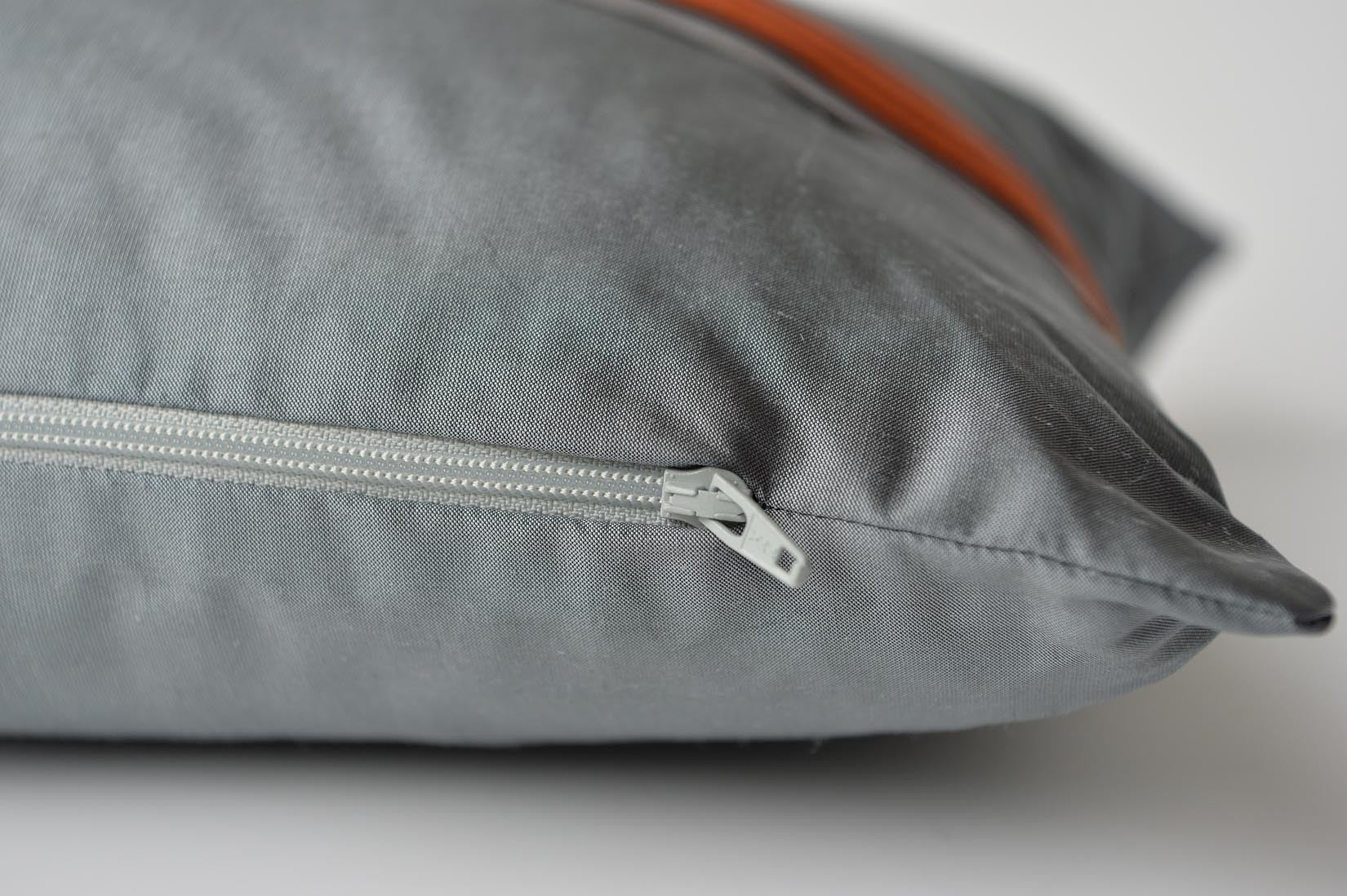 "Bandeau" Slate grey silk cushion - MyBilletDoux.com