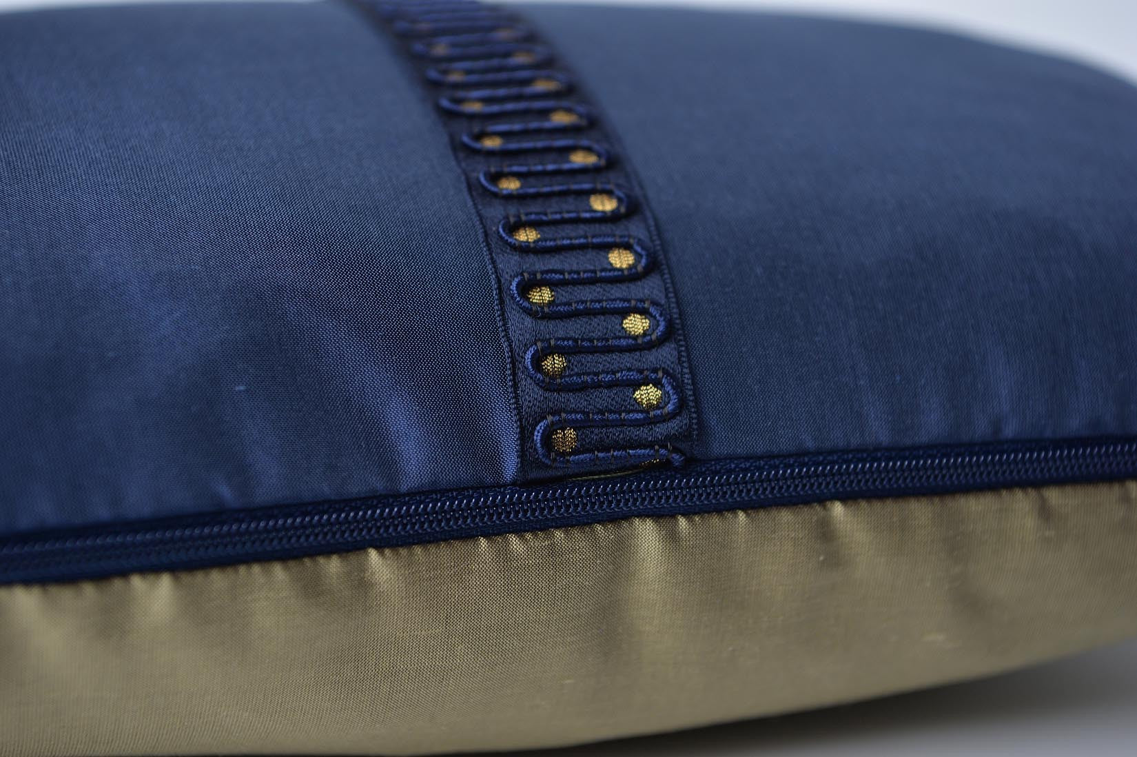 "Couture" Wilhelm blue silk cushion - MyBilletDoux.com