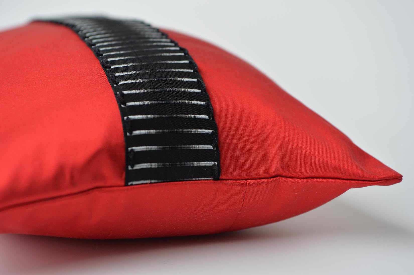 "Echelle" Ruby red silk cushion - MyBilletDoux.com