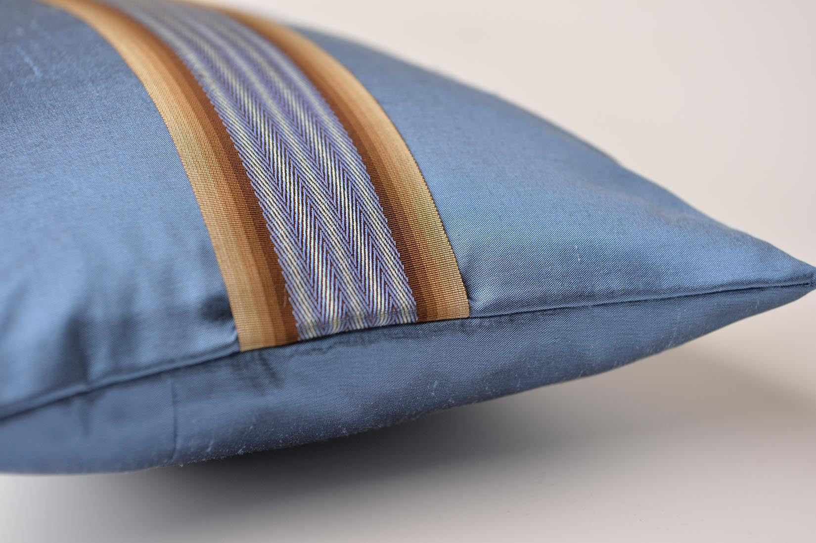 "Bandeau" Rivera blue silk cushion - MyBilletDoux.com
