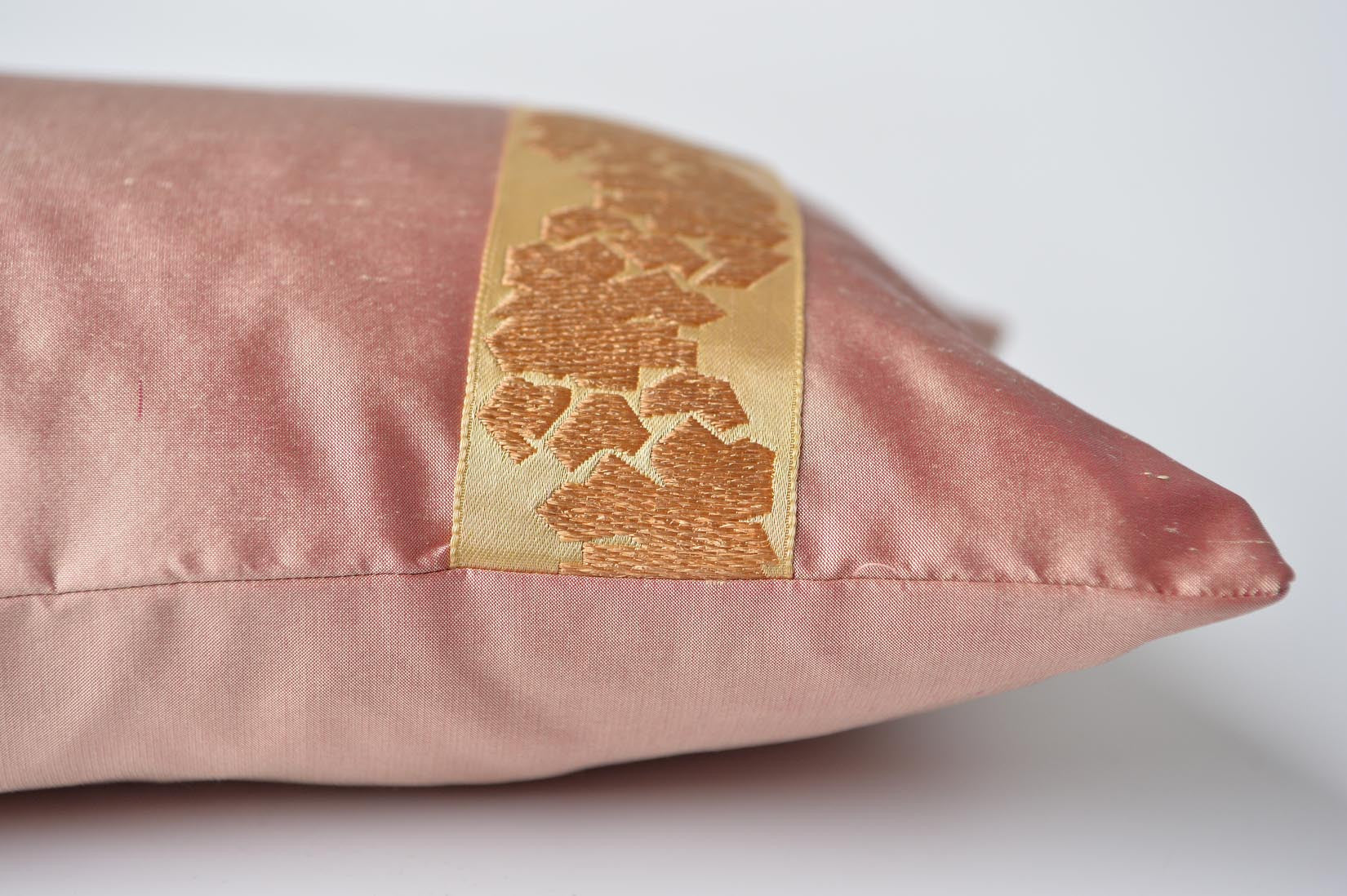 "Fragment" Sunset pink silk cushion - MyBilletDoux.com