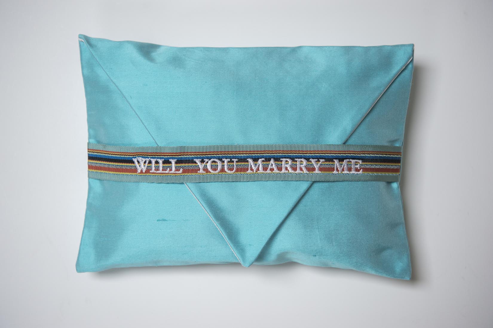 Will you marry me- haze silk envelope cushion - MyBilletDoux.com